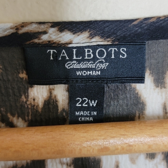 Talbots Woman | Leopard Animal Print Sheer Blouse Size 22W - Picture 4 of 5